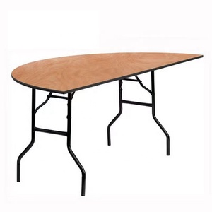 <span class=keywords><strong>Table</strong></span> <span class=keywords><strong>pliante</strong></span> en bois contreplaqué de forme <span class=keywords><strong>demi</strong></span>-<span class=keywords><strong>lune</strong></span> serpentine pour banquet de mariage en plein air, fête, 72 pouces, 60 pouces, pour 10 à 12 personnes, Séoul, Corée - Product Image 2