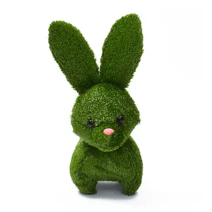 Factory Price Topiary Plants Outdoor Decoration Animal Plants Artificial Moss Rabbit Animal Grass Topiary