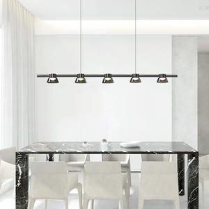 Lustre LED Créatif Haut de Gamme en Verre, Style Nordique Minimaliste, Hauteur Réglable, Design Moderne, Luxe, Longue Barre, Base E26 - Product Image 1