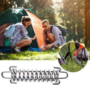 Clips de cuerda para tiendas de campaña, hebillas de acero inoxidable para líneas de sujeción, ganchos para lona de camping, para montaje de tiendas y fijación de toldos. - Product Image 1