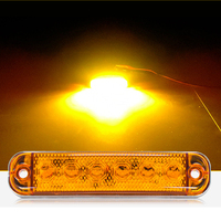 2 Stück Ultra Dünne 6LED Warnleuchte 12V-80V Anhänger-Positionsleuchten LED-LKW-Stroboskop-Anzeige Auto-Warnblinklichter