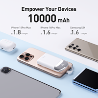Chargeur sans fil magnétique rapide PowerHybird Mini 2-en-1 PD 40W 10000mAh, batterie externe portable avec câble Type-C dissimulé