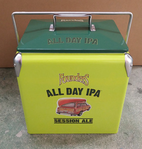 Thùng Bia Thùng Đá Lạnh Với Kẹp Đôi Tường Thép Không Gỉ Nhà Máy Trực Tiếp Khuyến Mại Xách Tay 13L Kim Loại <span class=keywords><strong>Cooler</strong></span> Box - Product Image 4