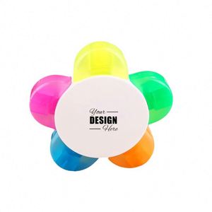Marcadores Personalizados con Forma de Pétalos - Bolígrafos Fluorescentes 5 en 1 con Forma de Flor, Colores Surtidos para la Escuela, Oficina y Material Estético - Product Image 1