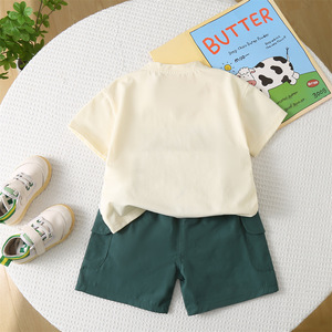 Conjunto de Ropa para Niño Estilo Coreano de Moda Verano 2025 con Camiseta de Manga Corta y Bolsillo Grande para Bebés de 1 a 5 Años - Product Image 2