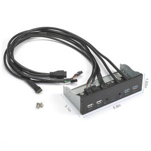 แผงด้านหน้า USB CD-ROM 5.25นิ้ว3.0 USB 2พอร์ต + 2.0พอร์ต2พอร์ต + Type C <span class=keywords><strong>3.2</strong></span> Gen 1 10Gbps ไมค์เสียงเดสก์ท็อป USB HUB ด้านหน้า - Product Image 2