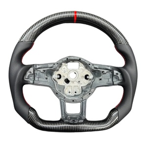 Volante de Fibra de Carbono y Cuero Completo Compatible con <span class=keywords><strong>Volkswagen</strong></span> Mk7 Mk6 Gti Gtd Gts Gte Gli R-line R Golf7 Golf6 Cc Polo Passat - Product Image 6