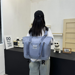 Sac à dos de voyage avec roulettes pivotantes, grande capacité, sac de sport extensible pour étudiants, séparation sec/humide pour courts séjours - Product Image 3