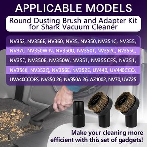Ensemble de 3 brosses rondes en poils de cheval noirs pour <span class=keywords><strong>aspirateur</strong></span>, adaptées à la plupart des aspirateurs, taille 1 1/4 pouces - Product Image 6