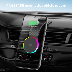 Llegadas Tablero de succión magnética fuerte <span class=keywords><strong>Cargador</strong></span> inalámbrico ajustable para automóvil con luz RGB rítmica - Product Image 2