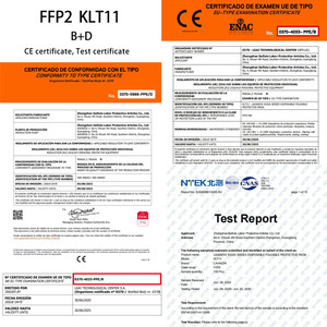 Masker Pelindung Sekali Pakai Lipat LAIANZHI Hot Sale Pabrik KLT11 EN149 FFP2 dengan Penutup Kepala, Katup, Lembut, Halus, Bernapas, Putih - Product Image 5