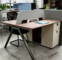 Mobilier de bureau moderne - Bureau informatique pour 4 personnes, table de travail en bois