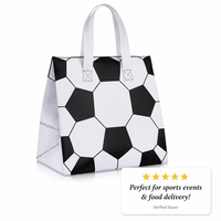 Sac de courses pliable et portable en PP non tissé, écologique et réutilisable, avec poignées renforcées, imprimé sur mesure pour les collations et la pizza