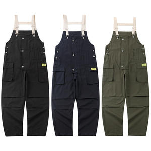 Pantalones Casuales de Trabajo para Hombre, Cintura Media, Estilo Vintage Americano, Bolsillos Grandes, Corte Recto, Tejido Grueso, Servicio OEM Disponible - Product Image 1