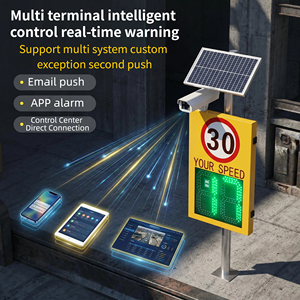 Compteur <span class=keywords><strong>de</strong></span> vitesse radar solaire extérieur haute précision avec affichage en temps réel <span class=keywords><strong>de</strong></span> <span class=keywords><strong>la</strong></span> vitesse des véhicules et détection des excès <span class=keywords><strong>de</strong></span> vitesse pour les voies <span class=keywords><strong>de</strong></span> parc et d'école - Product Image 1