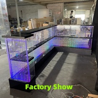 Table basse moderne en acrylique plastique avec éclairage LED RGB, table de bar multifonctionnelle pour la maison, les bars, les hôtels et les centres commerciaux