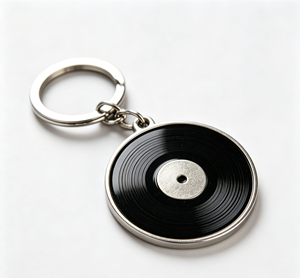 <b>Vinyl</b> Record Metal Key Chain Zinc Alloy Enamel Keyring Custom Engraved Collectible Gift - Product Image 3