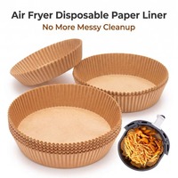 Papiers sulfurisés jetables pour friteuse à air, en forme de cercle, en pâte de bois vierge non blanchie, imperméables et résistants à la graisse, pour la cuisine