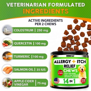 Probióticos 14 en 1 para perros, alivio de la alergia, masticables, picazón en la piel, Omega 3, aceite de pescado + probióticos, alergias estacionales, suplemento para perros - Product Image 4