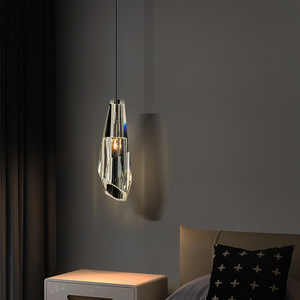 All-Copper Modern Minimalist Creative Dining <b>Room</b> Bar Counter Pendant <b>Light</b> Luxury Crystal Bedside Long Decorative Pendant <b>Light</b> - Product Image 4