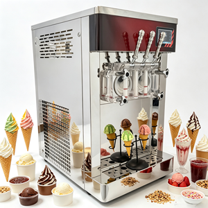 Macchina Professionale per Gelato Soft a 3 Gusti con Schermo Touch, Produttore di Yogurt Gelato per Caffetterie e Gelaterie - Product Image 1