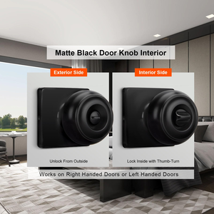 आधुनिक उच्च गुणवत्ता वाले स्टेनलेस स्टील इंटीरियर सुरक्षा दरवाजे हार्डवेयर वाटरप्रूफ टिकाऊ काले कीलेस मार्ग बाथरूम नॉब लॉक - Product Image 3