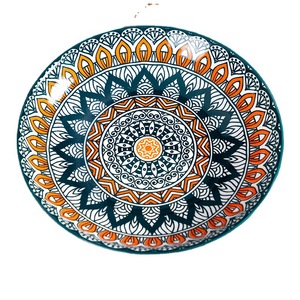 Vendedor caliente estilo bohemio 4 diseño 8 pulgadas platos de cerámica vajilla plato de cena pintado a mano Platos y platos juego de cena de cerámica - Product Image 5