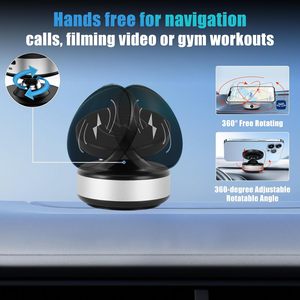 Support de téléphone magnétique rotatif à 360° pour voiture avec ventouse électrique et chargeur sans fil - Product Image 6