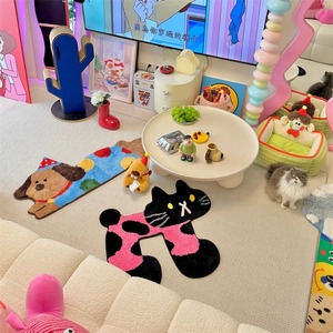 Alfombra de Estilo Little Red Book, Alfombra de Felpa con Diseño de Alien, para Sala de Estar, Dormitorio, Alfombra de Noche, Absorbente de Agua, Estilo de Dibujos Animados - Product Image 3