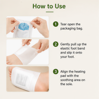 Patch chauffant auto-adhésif personnalisé CE Qiai à l'armoise pour les pieds, enveloppement non tissé chaud pour usage quotidien, soulage la fatigue et favorise la circulation sanguine