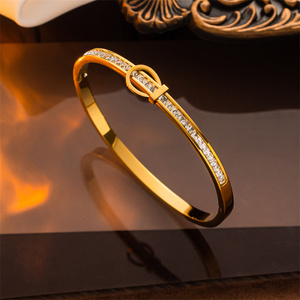 Round Roman <strong>Numerals</strong> Cross Diamond Bracelet Stainless Steel Love Diamond Buckle Bracelet <strong>De</strong> Couple for Girl Friend Women Gift - Product Image 6