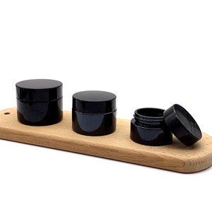 Envase de Vidrio de Lujo de Alta Calidad de 20ml/30ml/50ml/100ml Negro Dorado Mate para Crema Facial y Contorno de Ojos, Suero para el Cuidado de la Piel, con Tapa Plateada y Serigrafía - Product Image 2