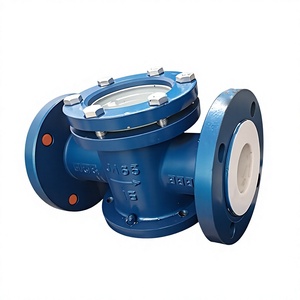 Vanne en acier inoxydable à bride avec doublure en PTFE, traversée droite avec regarderobe, DN25 à DN200, pour milieux corrosifs, fabriquée en Chine - Product Image 5