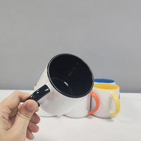 Mug en céramique bicolore 380 ml, intérieur bicolore, tasse à café avec poignée colorée, impression de logo personnalisée, vente en gros Topjlh