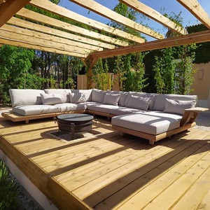 Garden Patio Hotel Sectional L Shape Outdoor Luxury Outdoor Garden Patio Furniture Teak Set for Resort Hotels - Product Image 4