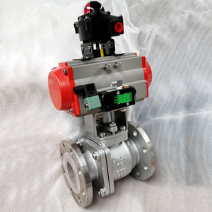 Vanne à boisseau sphérique en acier inoxydable à double corps avec revêtement fluoré Q41F46-16P à bride, norme américaine, manuelle, pour source de gaz corrosif, usine - Product Image 6