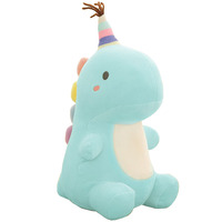 Vente en gros de cadeaux d'anniversaire, dinosaures en peluche personnalisés mignons et roses, jouets en peluche doux