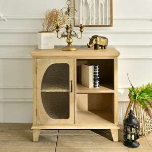 Meuble de rangement antique en bois massif INNOVA Home Living Room Farmhouse Accent avec porte vitrée pour entrée, appartement, hôtel - Product Image 1