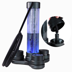 Nuevo estilo de lujo de vidrio de aluminio Led luz colorida 3 boquillas de humo carbón Shisha Hookah Set - Product Image 4
