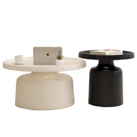 Table basse minimaliste en forme de champignon, table d'appoint ronde en acier inoxydable, noir et blanc, petite table d'appoint pour la décoration de la maison