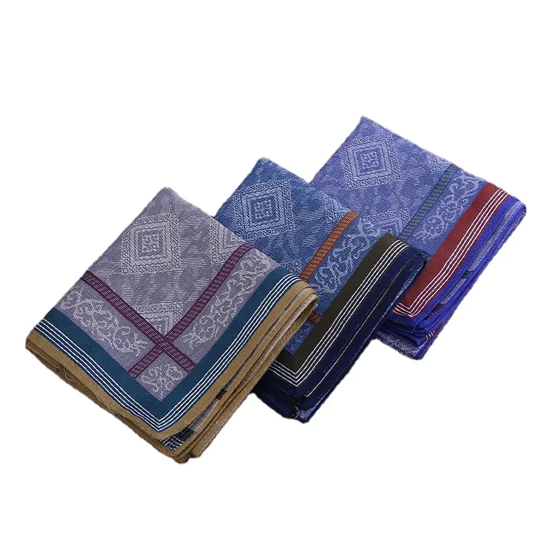 Vintage Jacquard High-grade 100% Cotton Men's Handkerchief