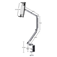 Support magnétique pour téléphone et tablette en alliage d'aluminium, pliable, gain de place, bras rotatif à 360 degrés, support de bureau portable