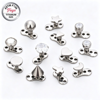 Ancla Dérmica Clásica de Titanio y Zirconia M0.9 ASTM F136 Personalizada para Piercing Corporal y de Clavícula, Joyería para Piercing Dérmico