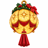 Boule de Noël gonflable avec pompon, boule décorative lumineuse à suspendre pour la terrasse extérieure, la cour, les fêtes et les décorations de vacances