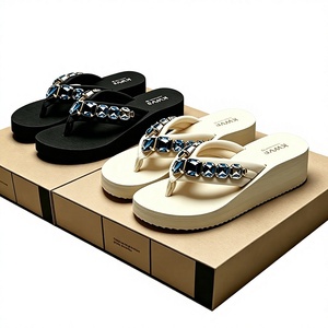 Sandales à talons hauts pour <span class=keywords><strong>femme</strong></span> style féerique, collection été 2026, couleur unie, rehaussantes, confortables, antidérapantes, usage quotidien, dessus en EVA - Product Image 1