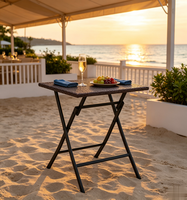 Table carrée pliante légère et portable pour balcon extérieur, anti-rouille, étanche, 23,62 pouces, prix de gros