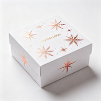 Scatola Rigida con Coperchio e Base con Motivo a Fiocco di Neve in Rilievo per Confezioni Regalo Personalizzate con Logo del Marchio, Ordine di Fabbrica