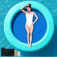 Plateforme Flottante Gonflable en Gros, Radeau Gonflable Flottant Durable pour Divertissement Aquatique Familial en Extérieur