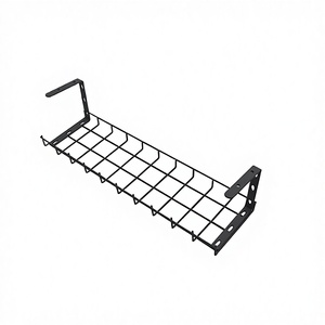 Bac de gestion des câbles en treillis métallique avec support de bureau et organisateur de fils pour câblage - Product Image 1