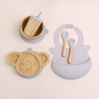 Bavoirs bébé en silicone platine imperméables avec grande poche attrape-aliments, légers et confortables, en bambou, pour l'alimentation et le sevrage des bébés